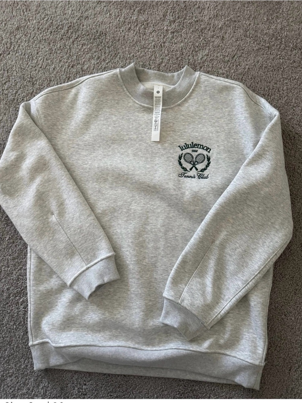 lululemon athletica Woman’s Gray Crewneck Sweatshirt - Tennis Club Logo